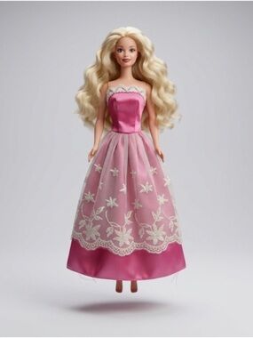 Vintage Barbie- Pink Satin and Lace Doll with Gown